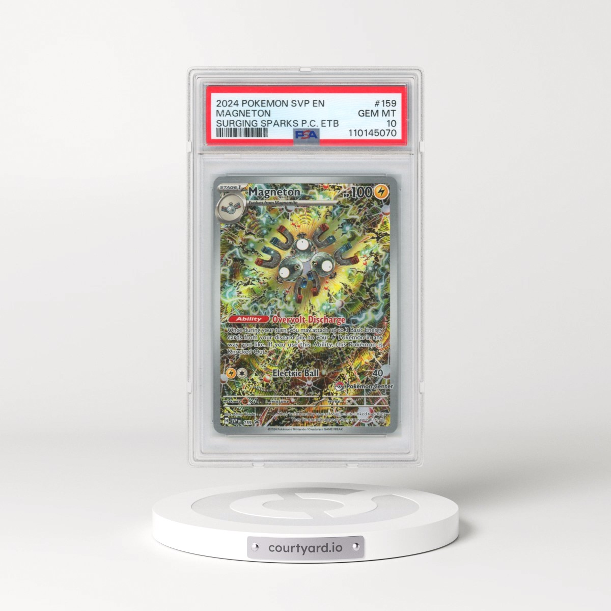 2024 Pokémon Svp EN-SV Black Star Promo #159 Magneton - Surging Sparks Pokemon Center Elite Trainer Box (PSA 10 GEM MINT)
