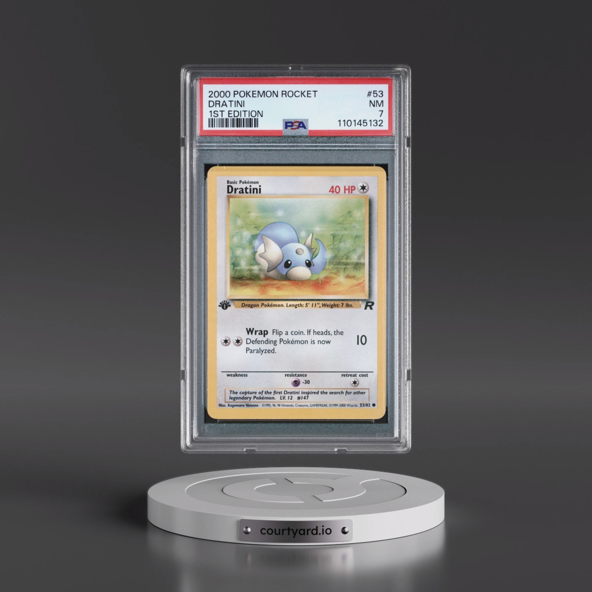 2000 Pokémon Rocket #53 Dratini - 1st Edition (PSA 7 NM)