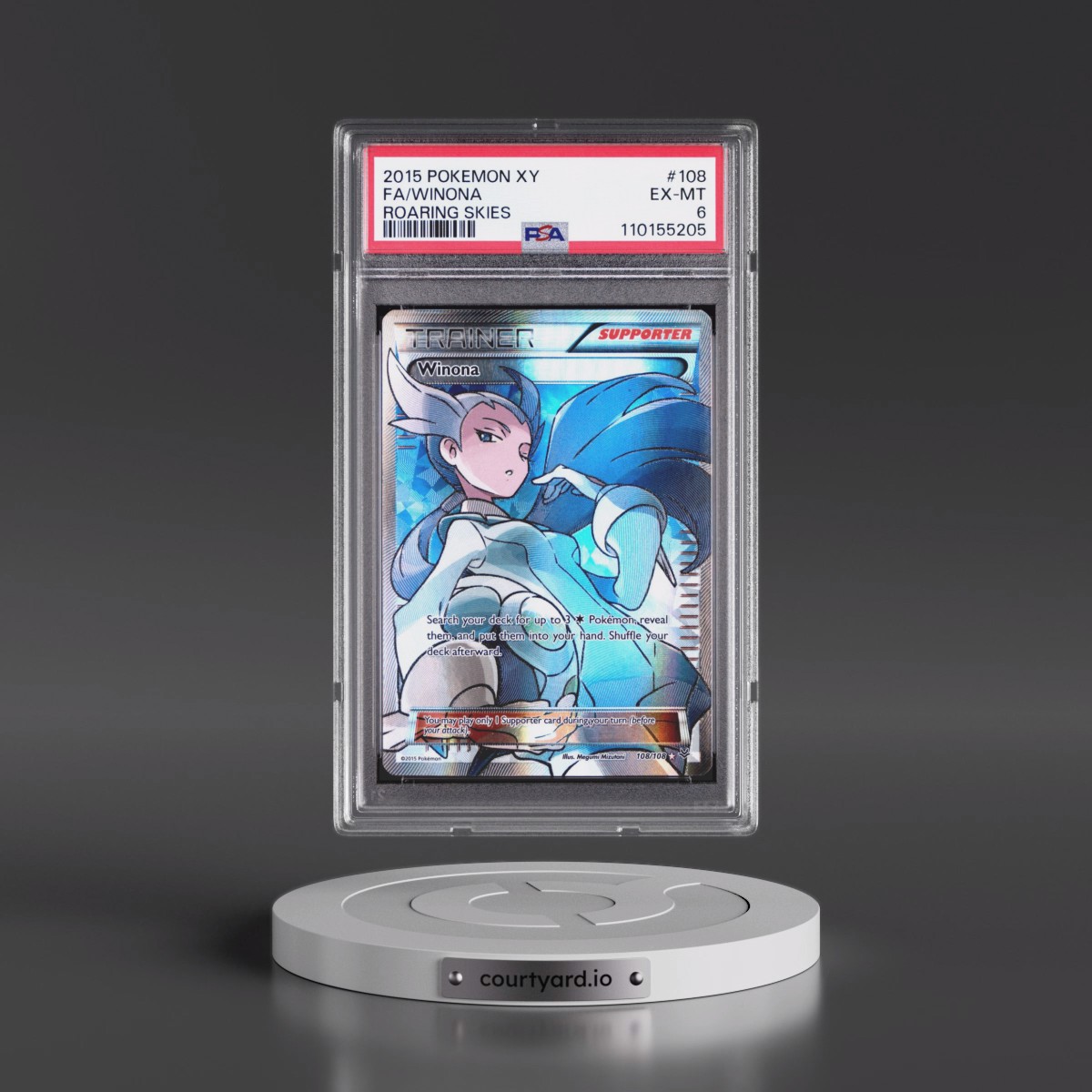 2015 Pokémon XY Roaring Skies #108 Winona - Full Art (PSA 6 EX-MT)