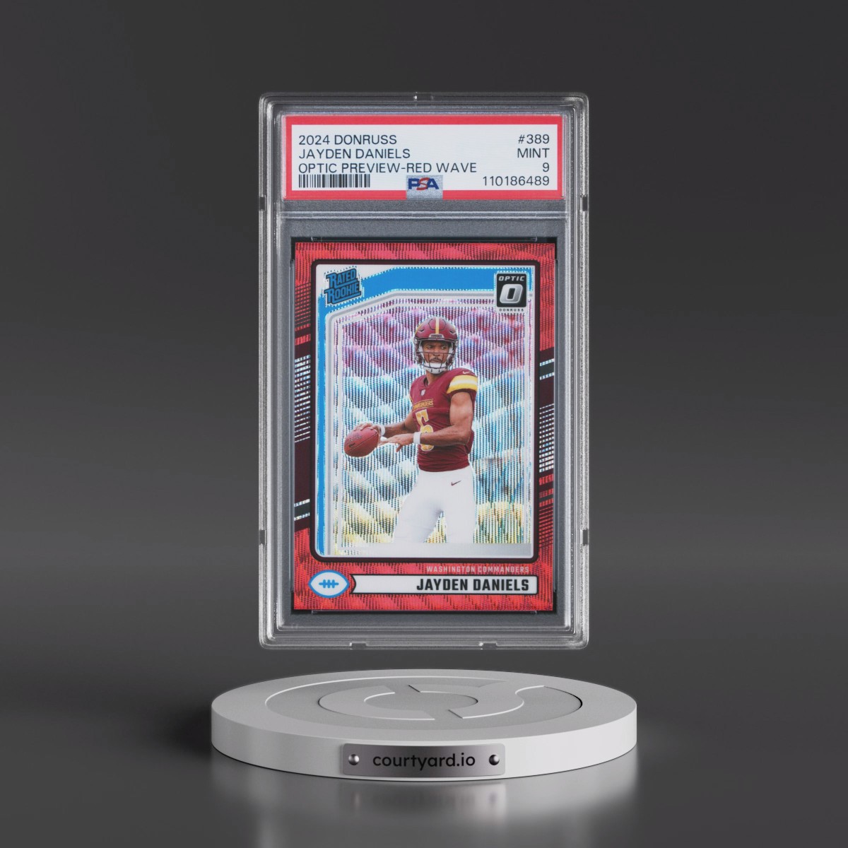 2024 Panini Donruss #389 Jayden Daniels - Optic Preview-Red Wave (PSA 9 MINT)
