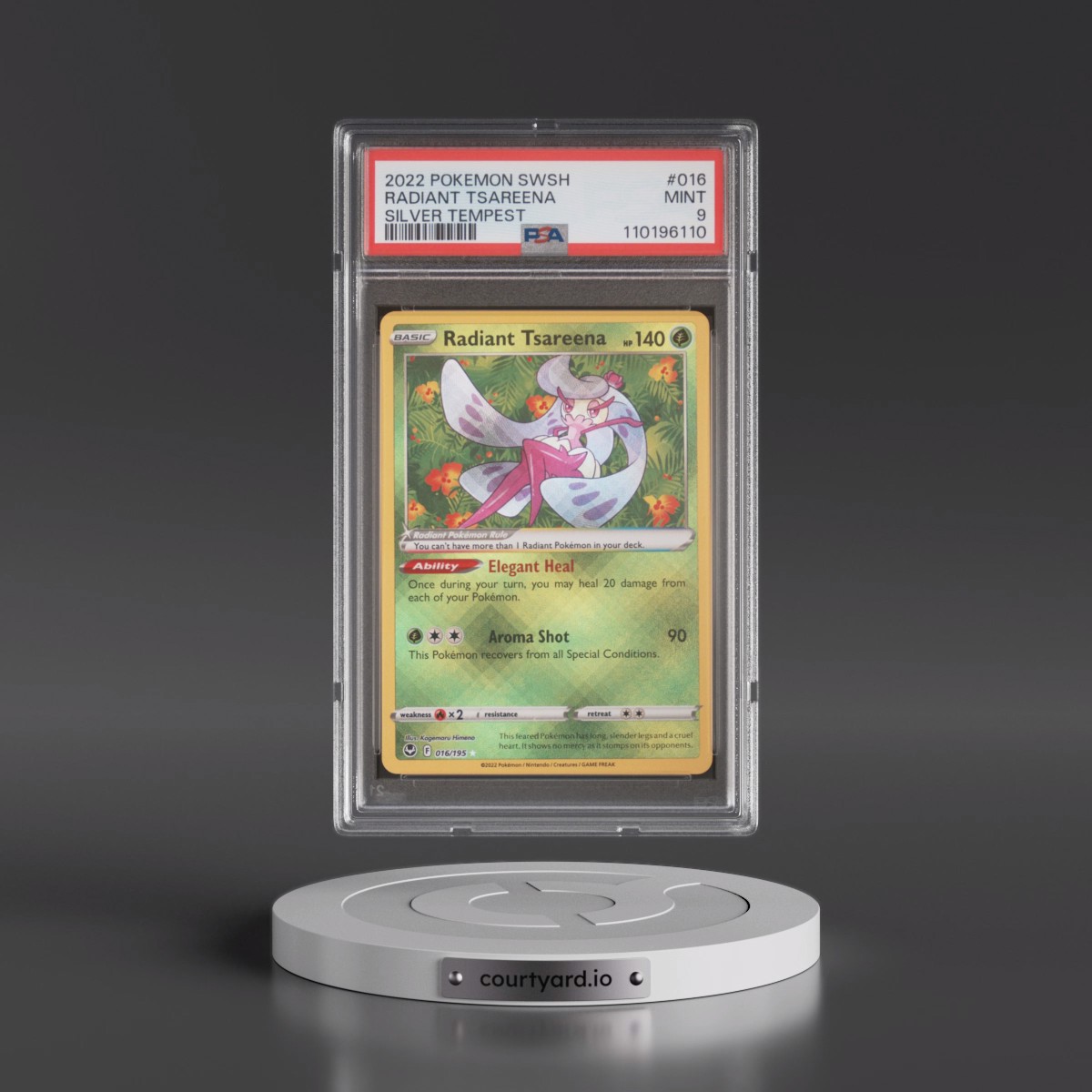 2022 Pokémon Sword & Shield Silver Tempest #016 Radiant Tsareena - Holo (PSA 9 MINT)