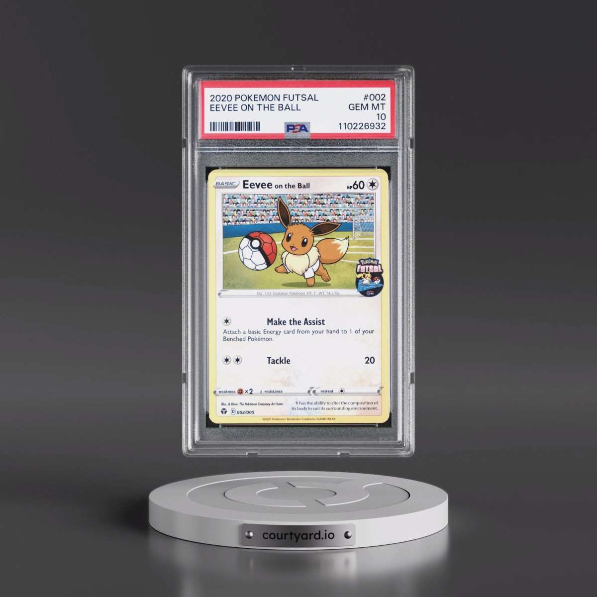 2020 Pokémon Futsal #002 Eevee on the Ball (PSA 10 GEM MINT)