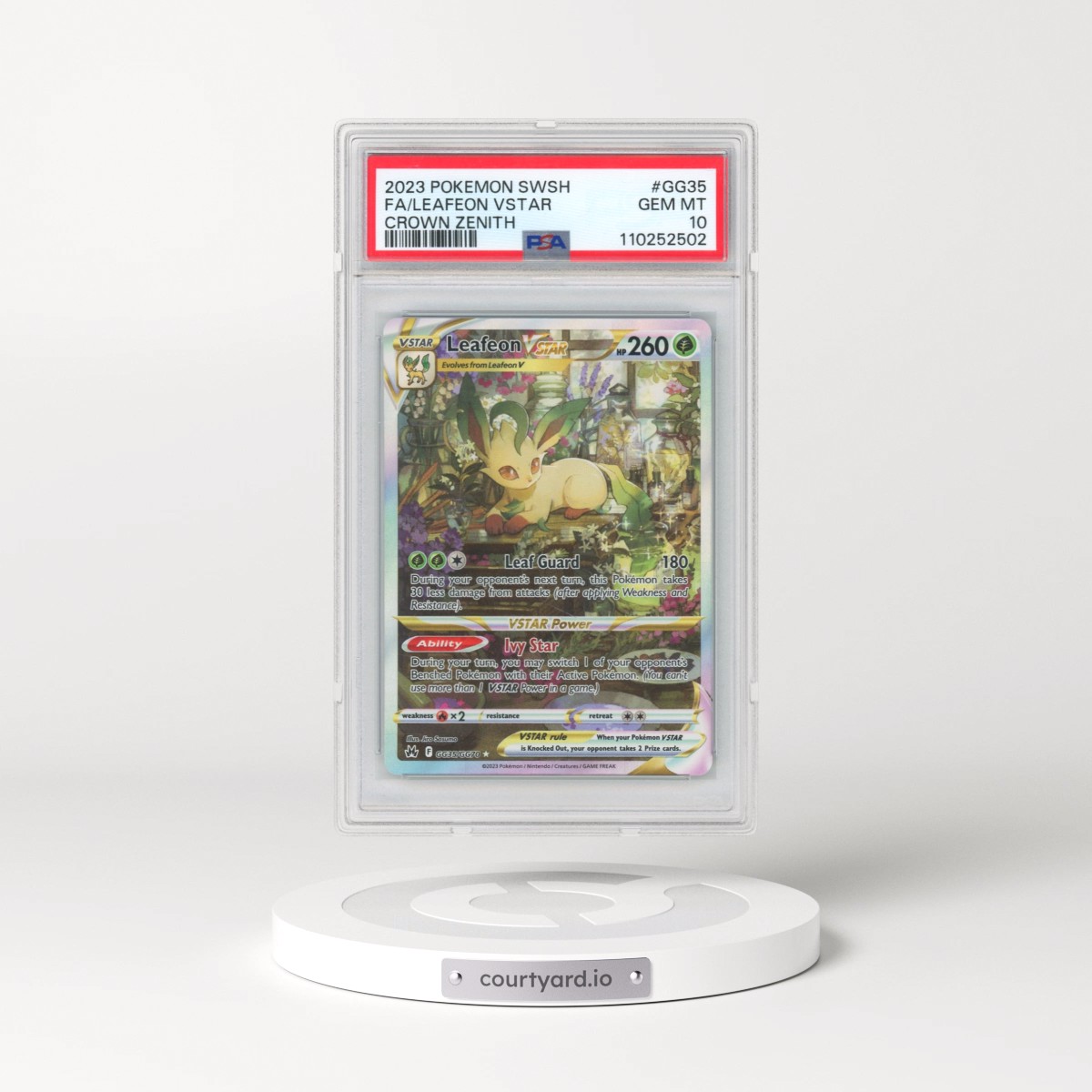 2023 Pokémon Sword and Shield Crown Zenith #GG35 Leafeon Vstar - Full Art (PSA 10 GEM MINT)