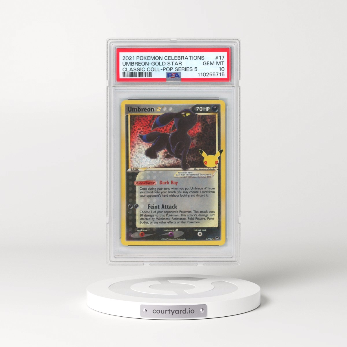 2021 Pokémon Celebrations Classic Collection #17 Umbreon-Gold Star (PSA 10 GEM MINT)