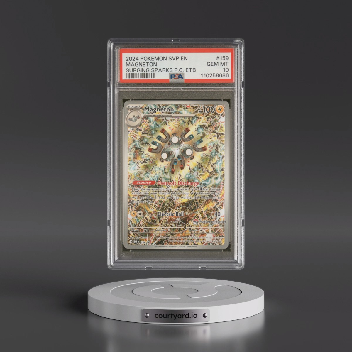 2024 Pokémon Svp EN-SV Black Star Promo #159 Magneton - Surging Sparks Pokemon Center Elite Trainer Box (PSA 10 GEM MINT)