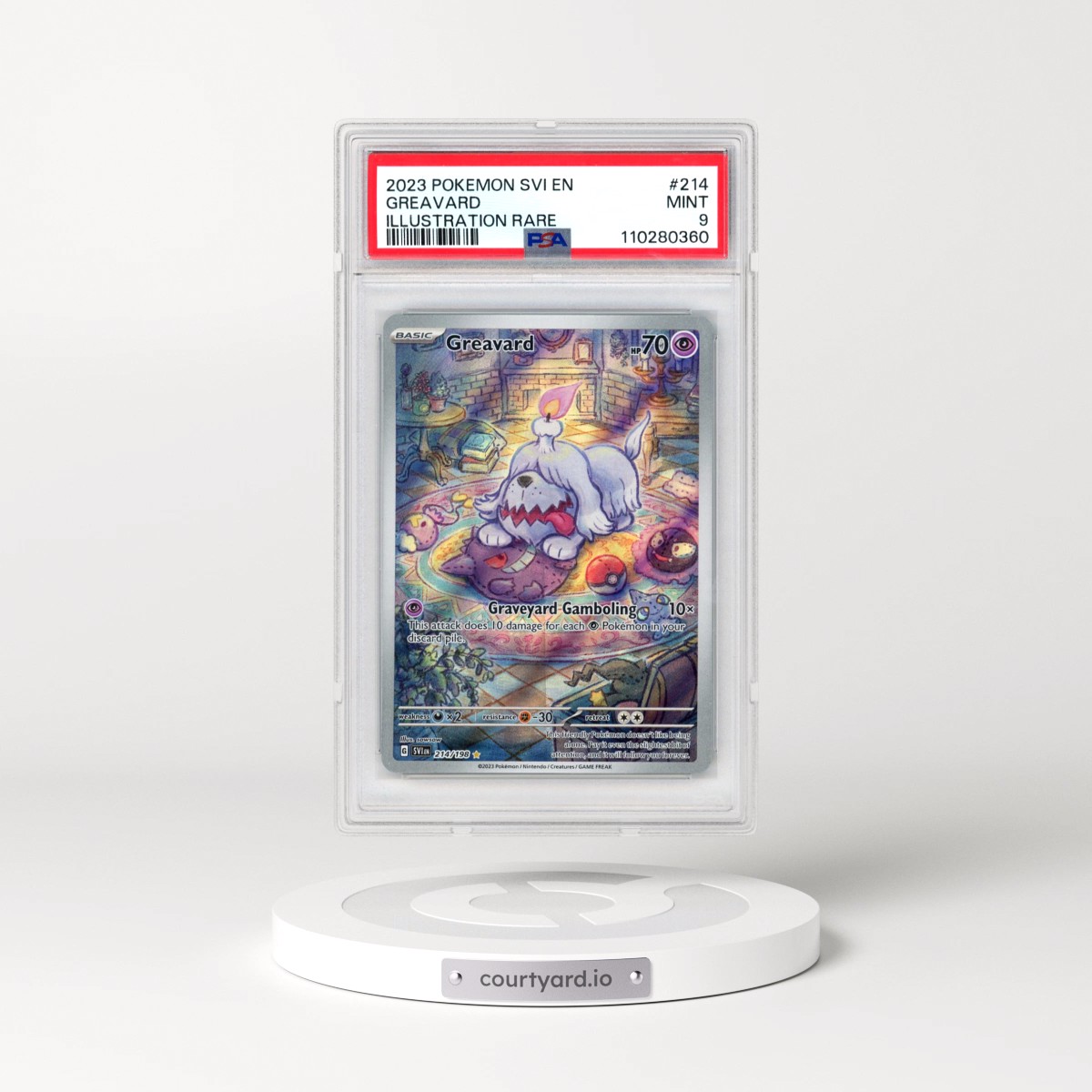 2023 Pokémon Svi EN-Scarlet & Violet #214 Greavard - Illustration Rare (PSA 9 MINT)