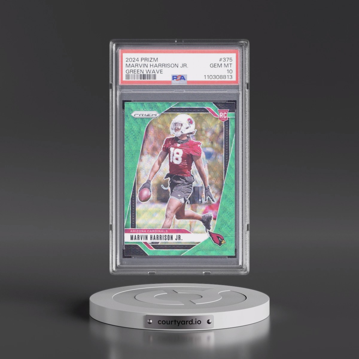 2024 Panini Prizm #375 Marvin Harrison Jr. - Green Wave (PSA 10 GEM MINT)