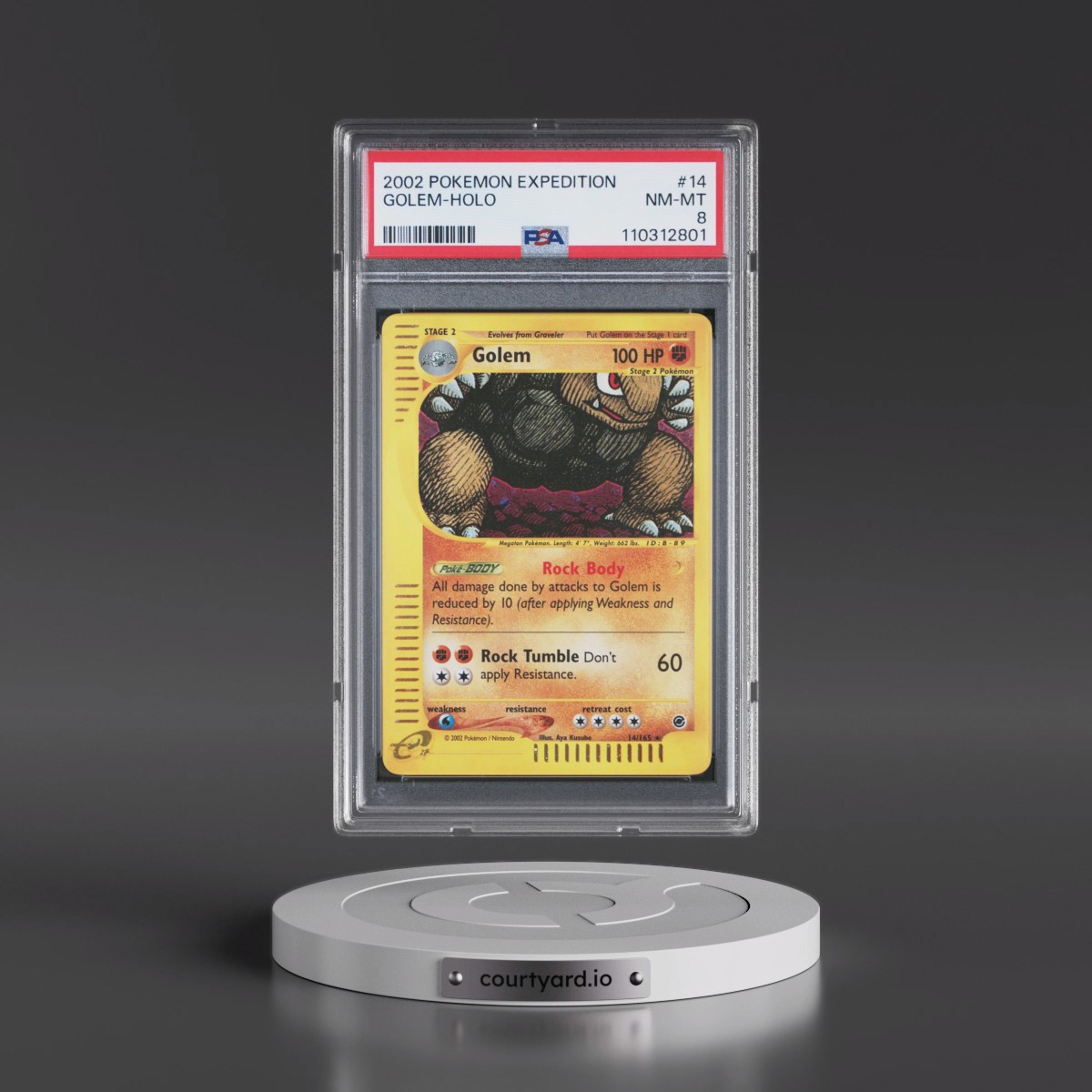 2002 Pokémon Expedition #14 Golem - Holo (PSA 8 NM-MT)