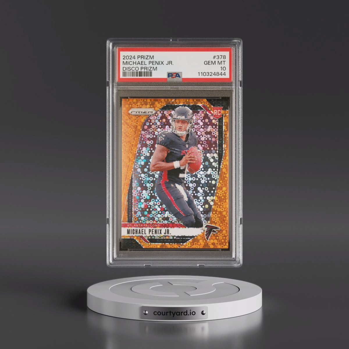 2024 Panini Prizm #378 Michael Penix Jr. - Disco Prizm (PSA 10 GEM MINT)