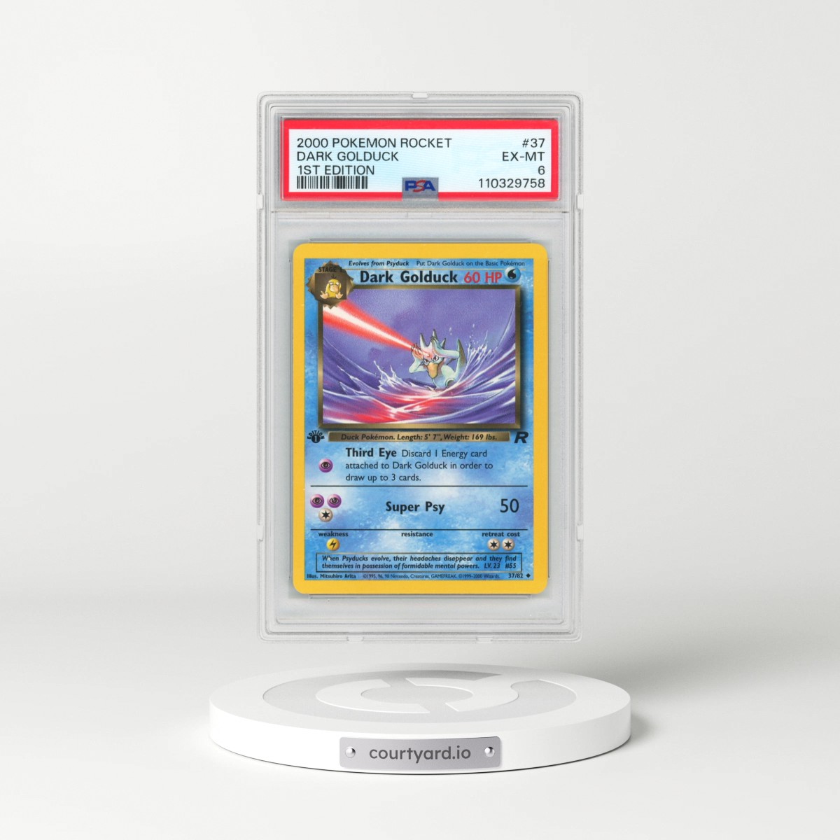 2000 Pokémon Rocket #37 Dark Golduck - 1st Edition (PSA 6 EX-MT)