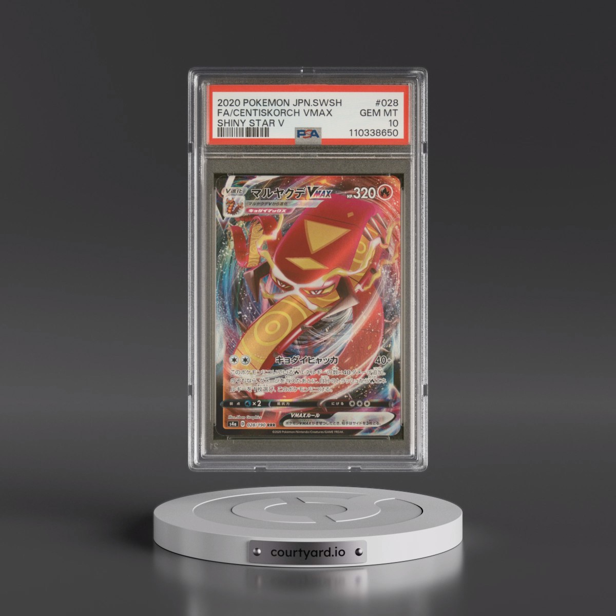 2020 Pokémon Sword & Shield Shiny Star V #028 Centiskorch Vmax - Full Art (PSA 10 GEM MINT)