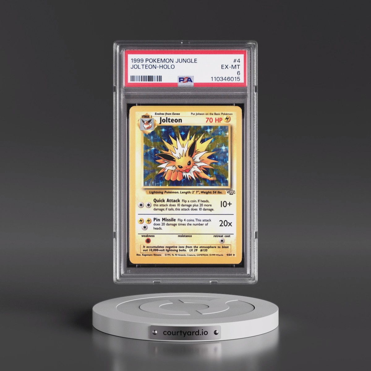 1999 Pokémon Jungle #4 Jolteon - Holo (PSA 6 EX-MT)
