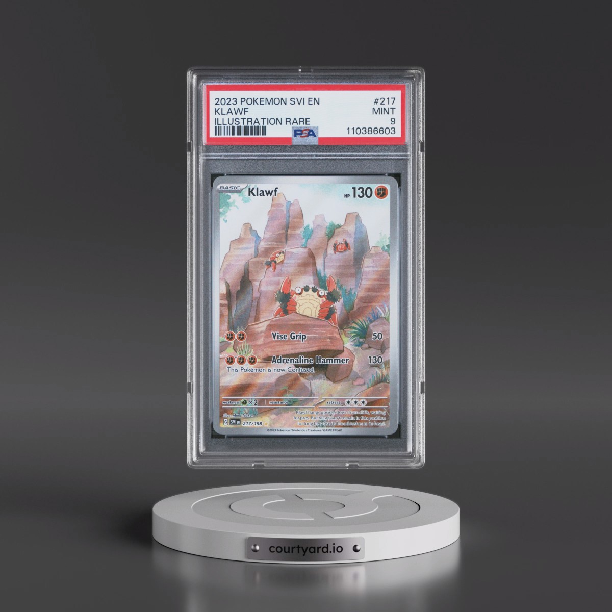2023 Pokémon Svi EN-Scarlet & Violet #217 Klawf - Illustration Rare (PSA 9 MINT)