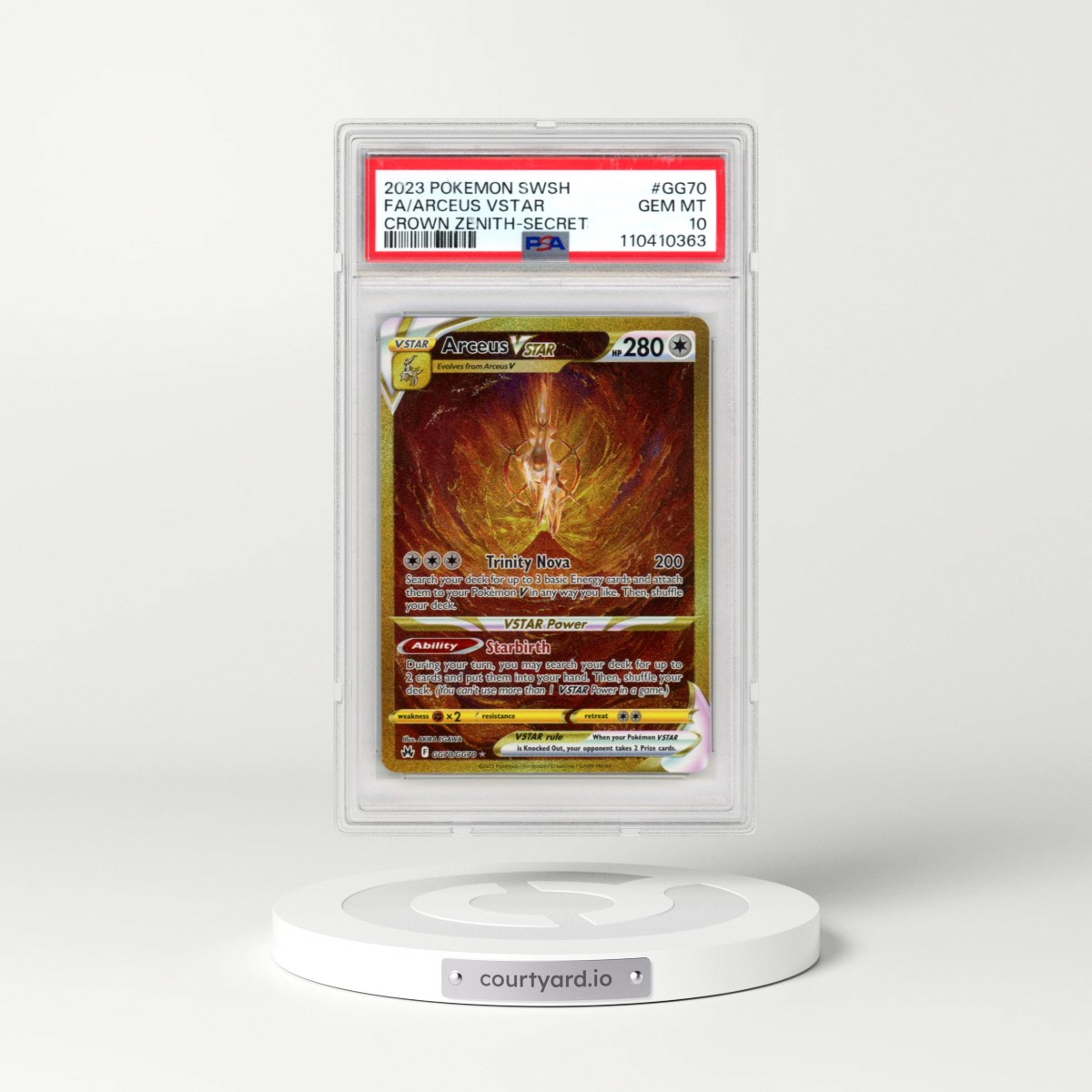 2023 Pokémon Sword and Shield Crown Zenith #GG70 Arceus Vstar - Full Art Secret (PSA 10 GEM MINT)