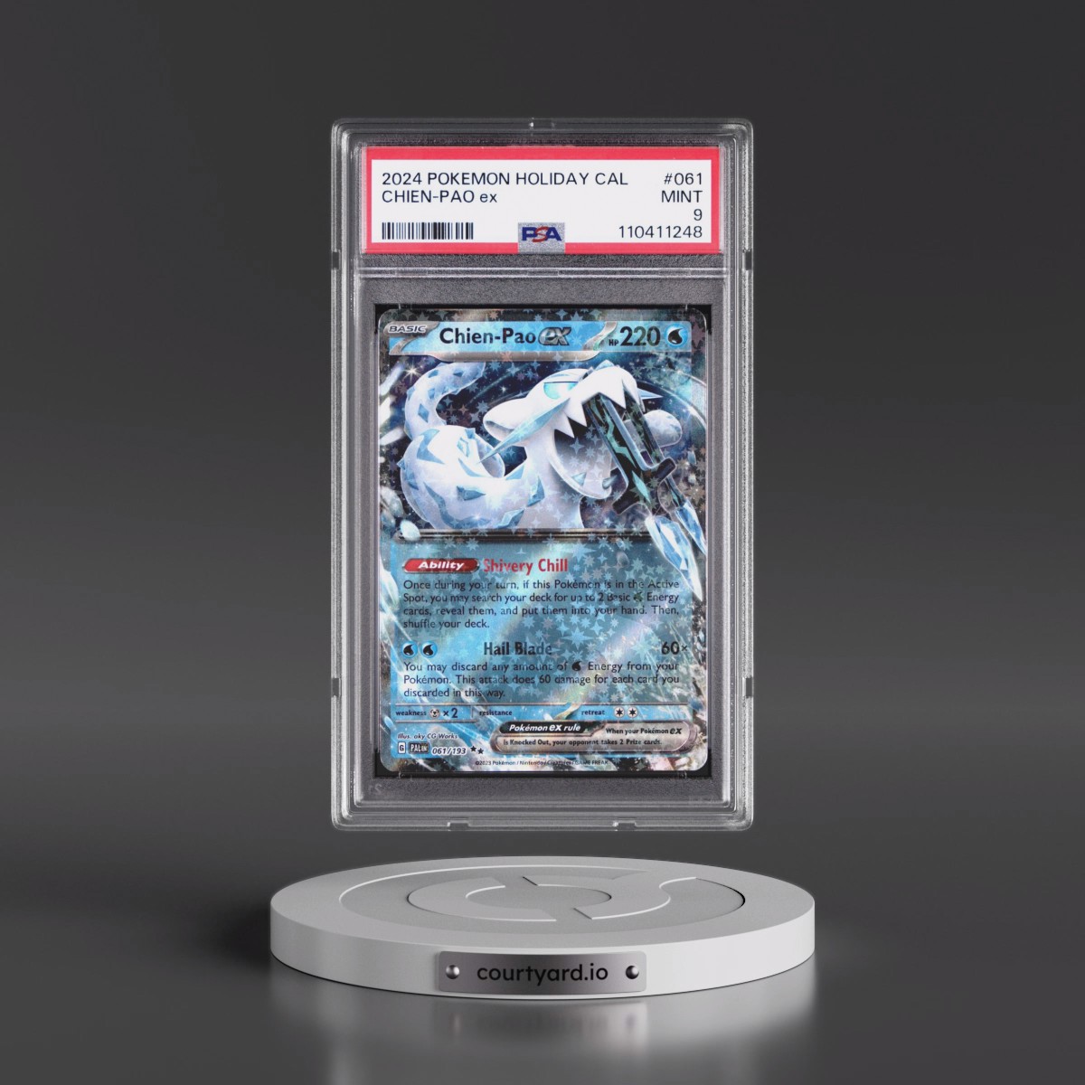 2024 Pokémon Holiday Calendar #061 Chien-Pao EX - Holo (PSA 9 MINT)