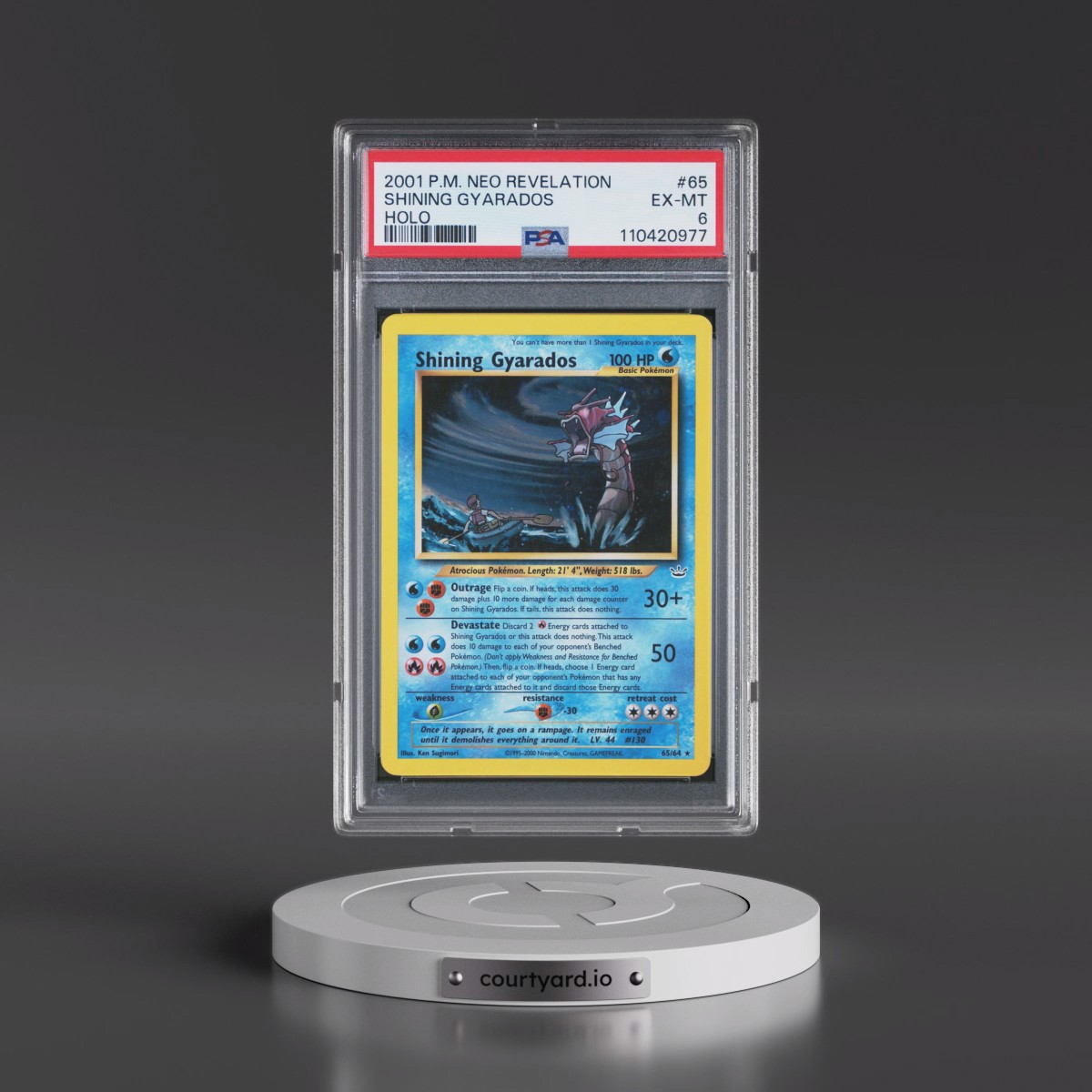 2001 Pokémon Neo Revelation #65 Shining Gyarados - Holo Holo (PSA 6 EX-MT)