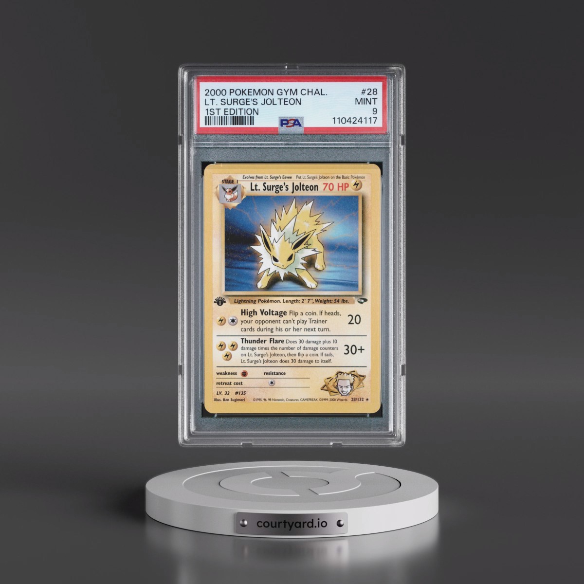 2000 Pokémon Gym Challenge #28 LT. Surge's Jolteon - 1st Edition (PSA 9 MINT)