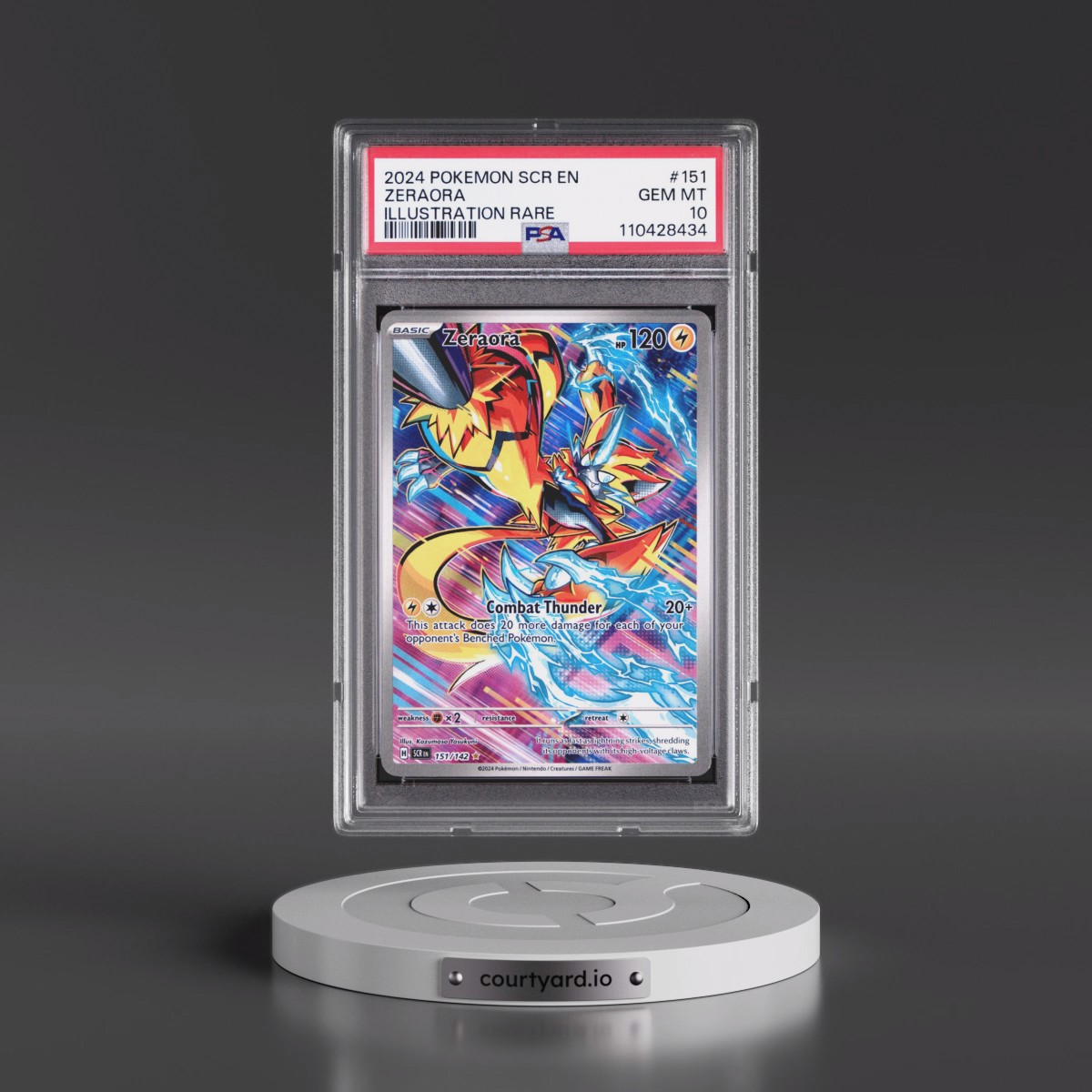 2024 Pokémon Scr EN-Stellar Crown #151 Zeraora - Illustration Rare (PSA 10 GEM MINT)