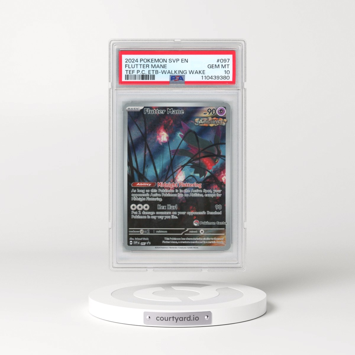 2024 Pokémon Svp EN-SV Black Star Promo #097 Flutter Mane - Temporal Forces Pokemon Center Elite Trainer Box-Walking Wake (PSA 10 GEM MINT)