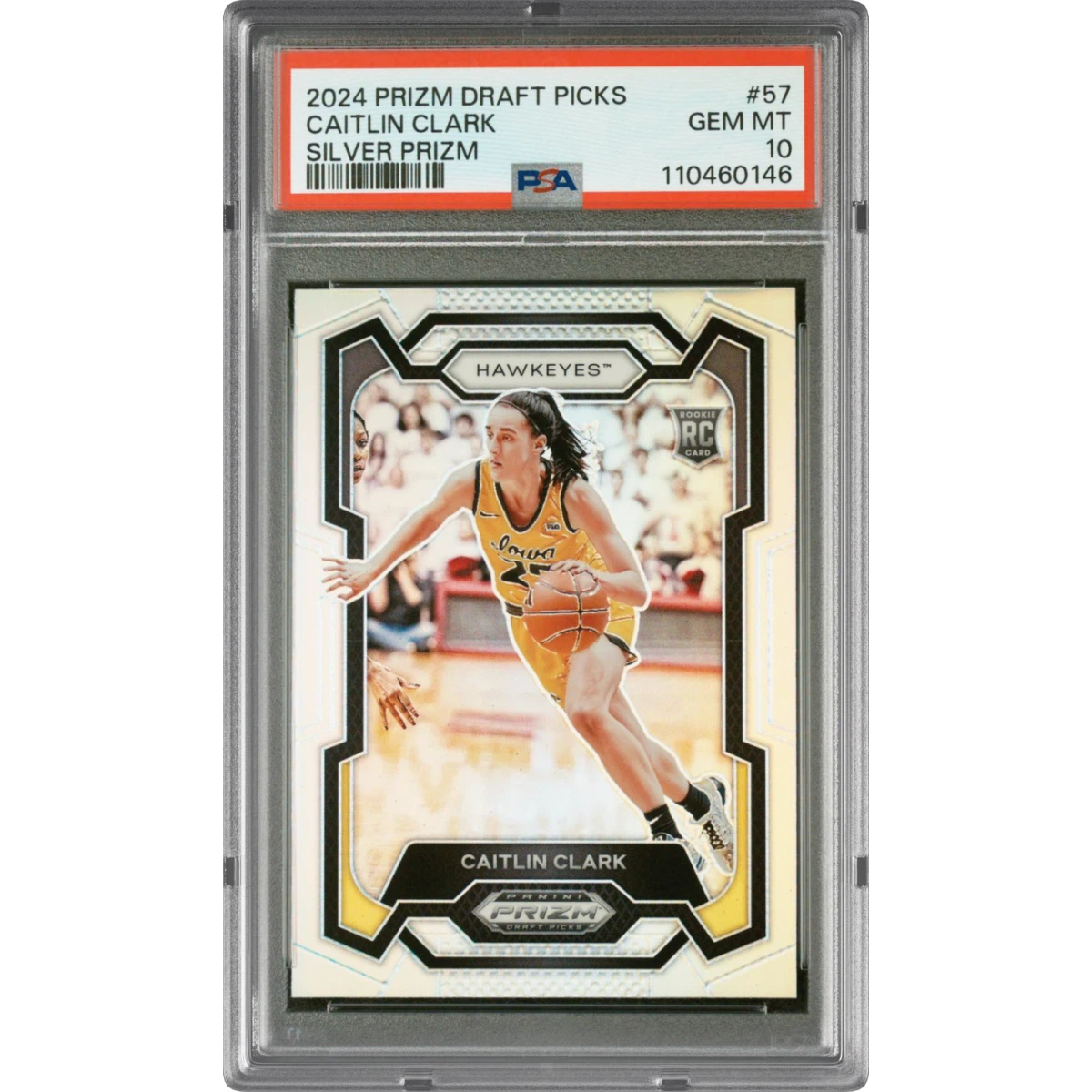 2024 Panini Prizm Draft Picks #57 Caitlin Clark - Silver Prizm (PSA 10 GEM MINT)