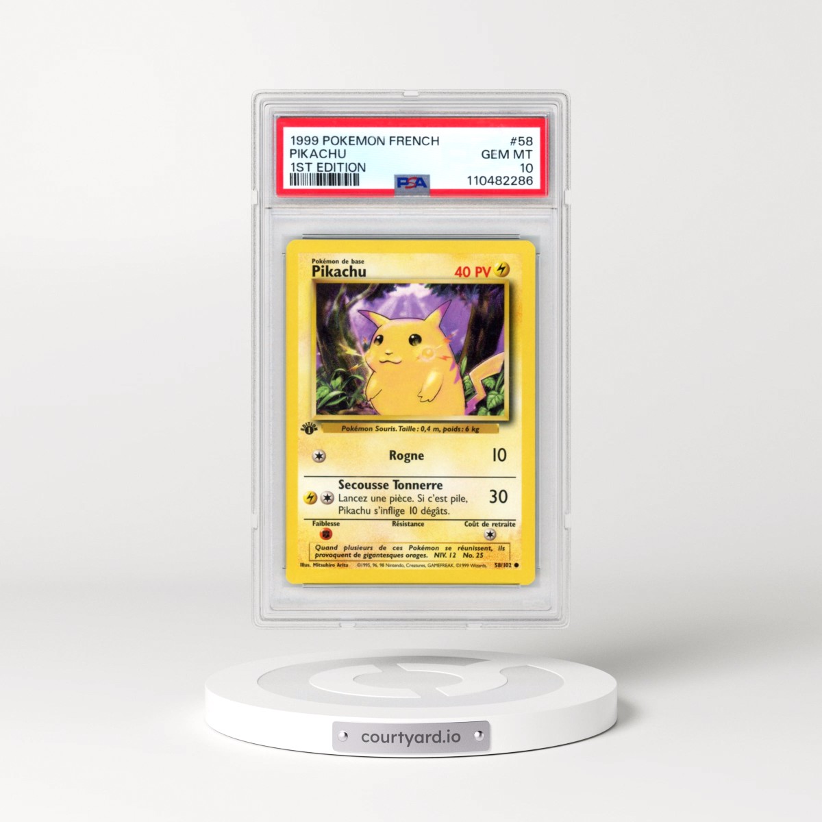 1999 Pokémon #58 Pikachu - 1st Edition (PSA 10 GEM MINT)
