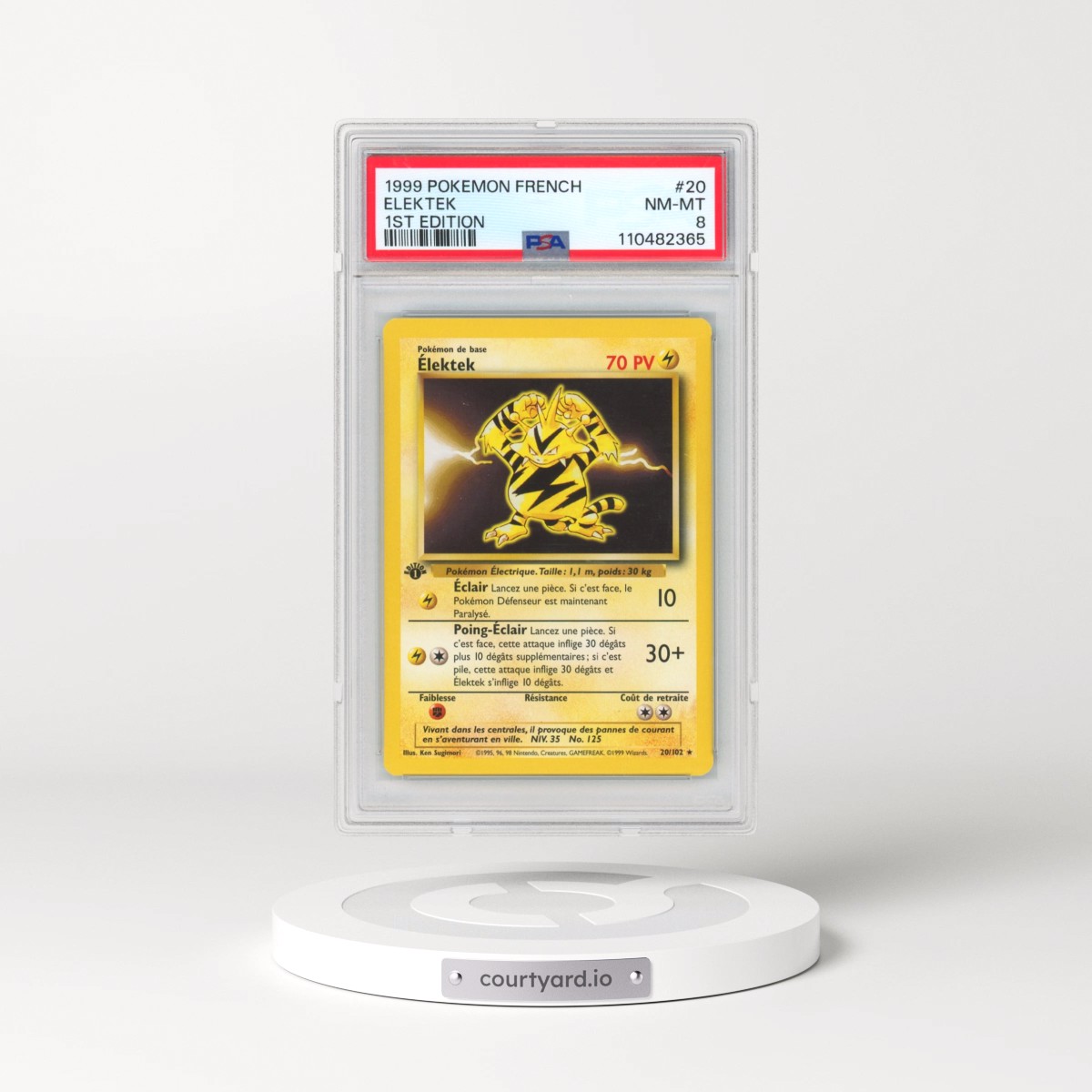 1999 Pokémon #20 Elektek - 1st Edition (PSA 8 NM-MT)