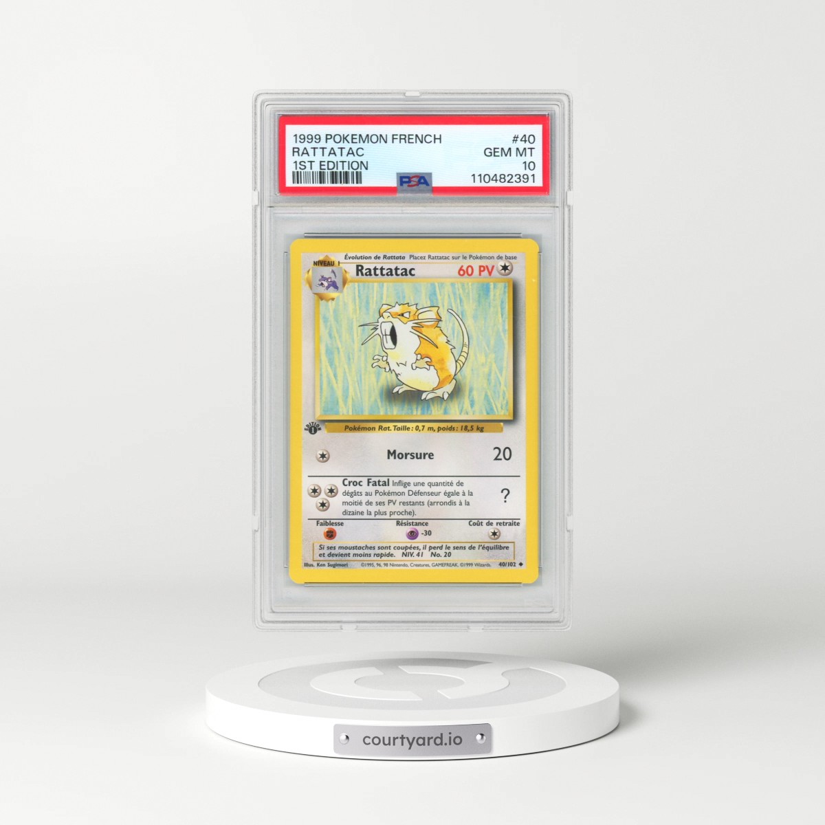1999 Pokémon #40 Rattatac - 1st Edition (PSA 10 GEM MINT)