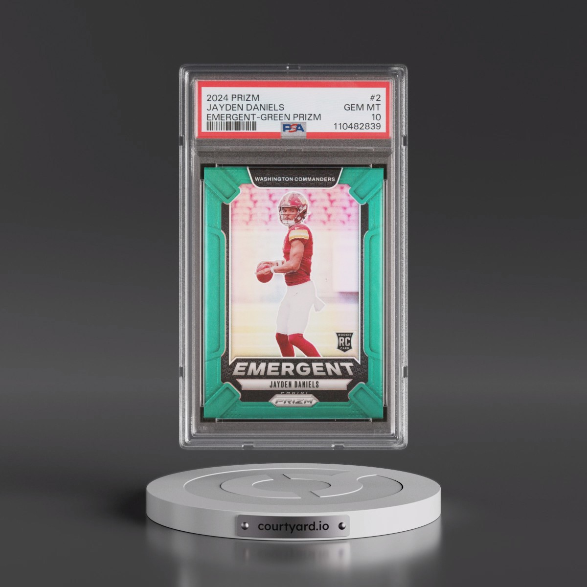 2024 Panini Prizm Emergent #2 Jayden Daniels - Green Prizm (PSA 10 GEM MINT)