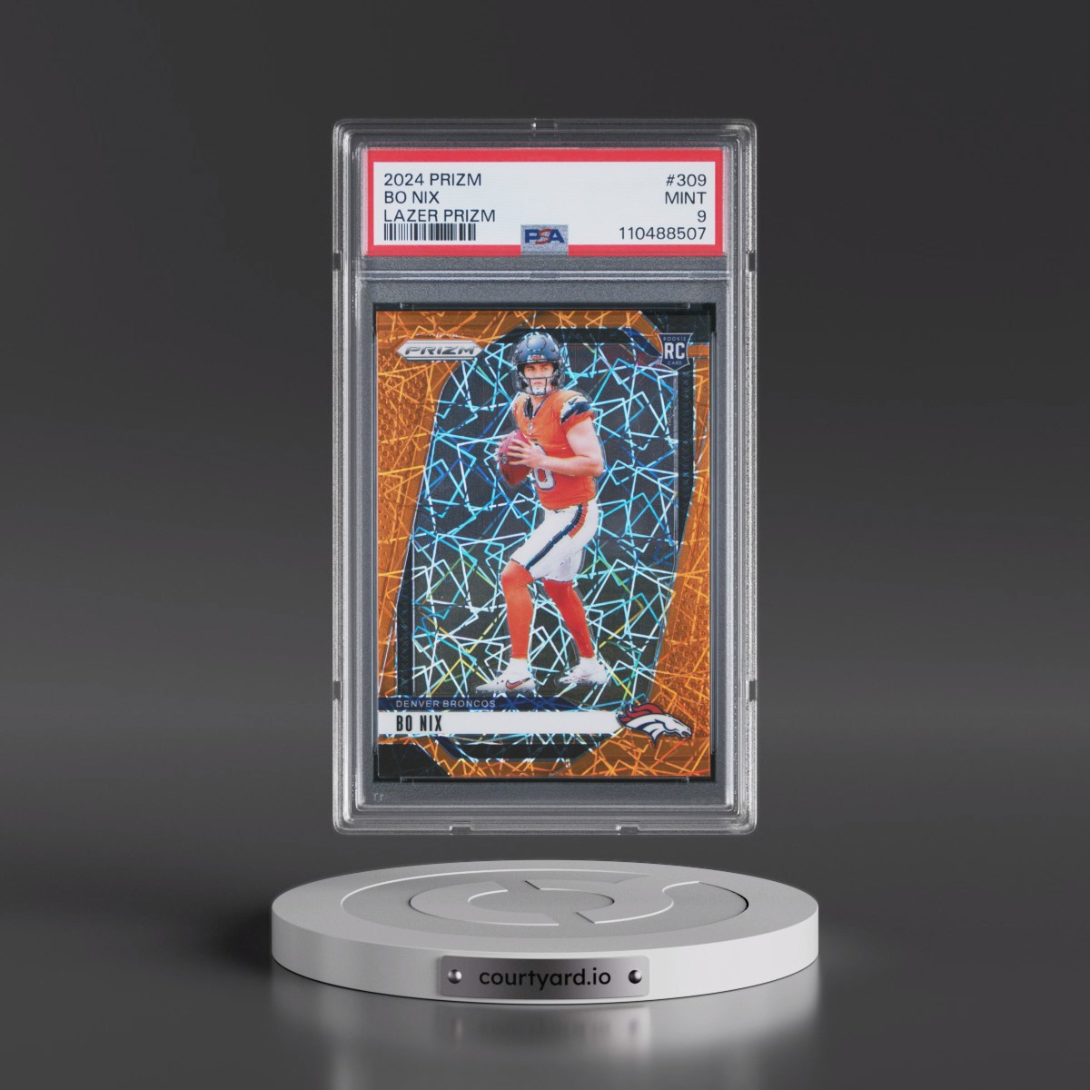 2024 Panini Prizm #309 Bo Nix - Lazer Prizm (PSA 9 MINT)