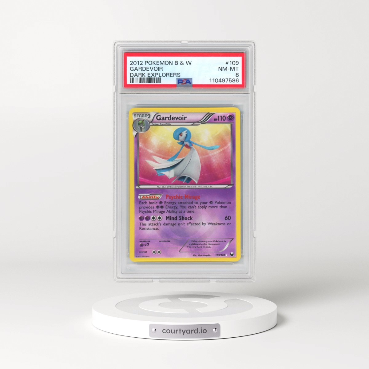 2012 Pokémon Black & White Dark Explorers #109 Gardevoir (PSA 8 NM-MT)