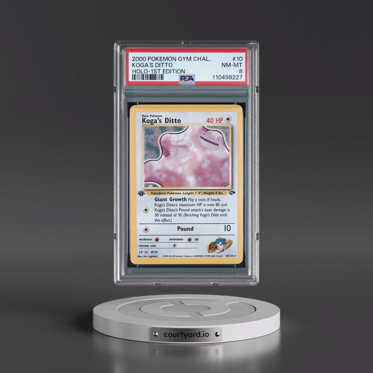 2000 Pokémon Gym Challenge #10 Koga's Ditto - 1st Edition Holo (PSA 8 NM-MT)