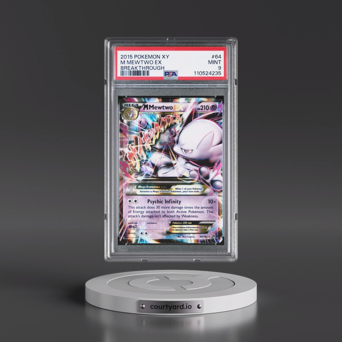 2015 Pokémon XY Breakthrough #64 M Mewtwo EX - Holo (PSA 9 MINT)