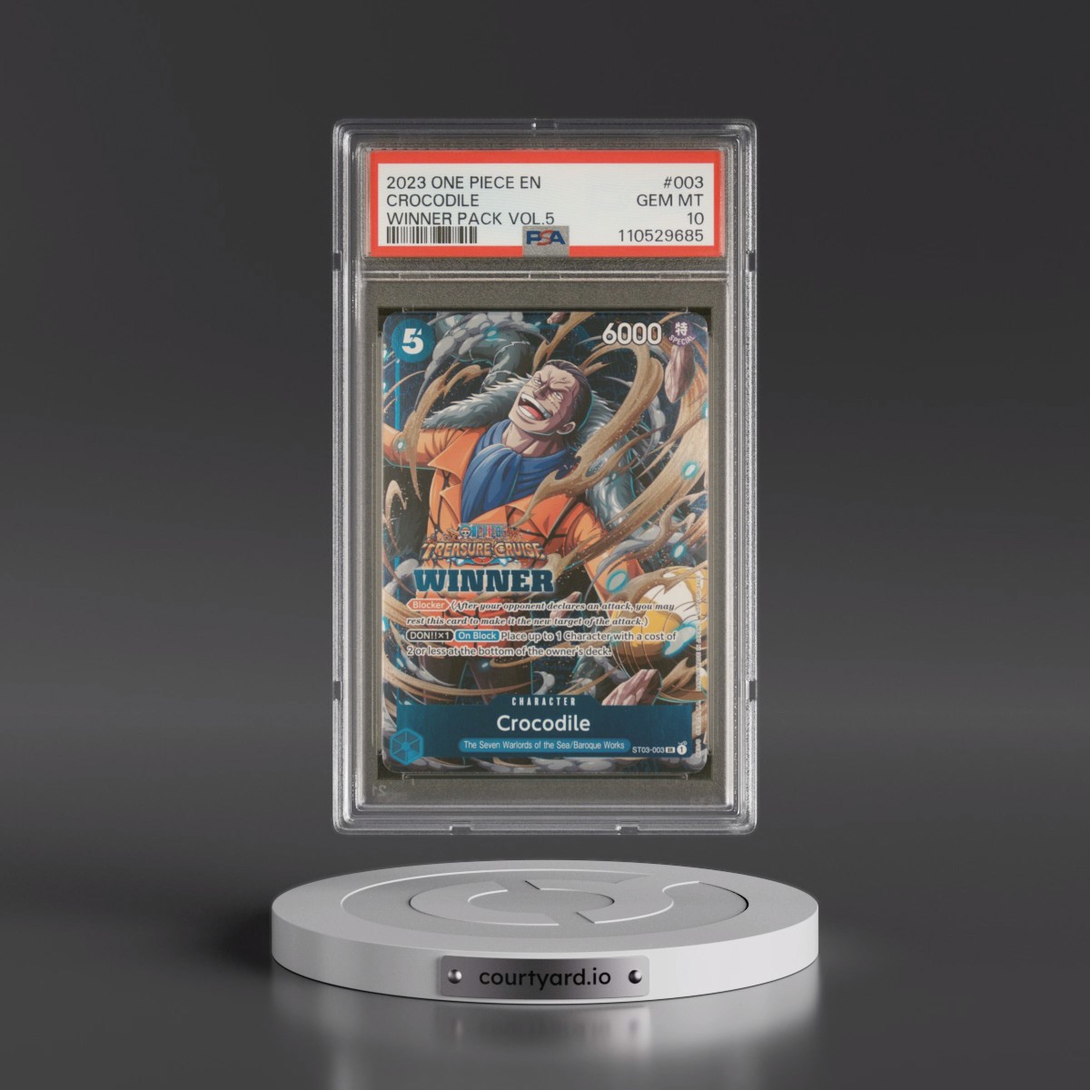2023 One Piece Promos #003 Crocodile - Winner Pack Vol.5 (PSA 10 GEM MINT)