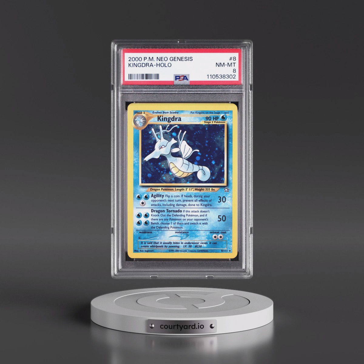 2000 Pokémon Neo Genesis #8 Kingdra - Holo (PSA 8 NM-MT)