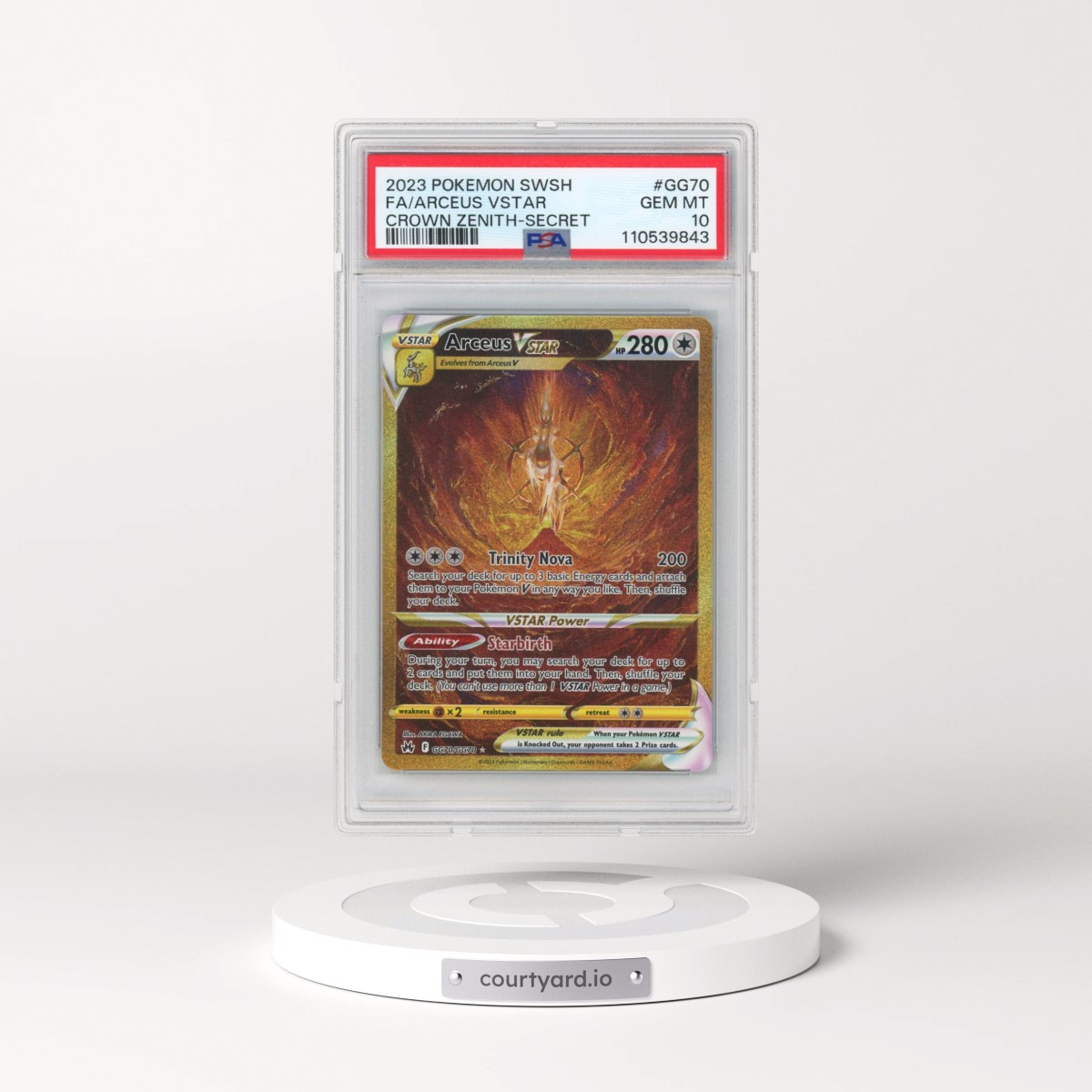 2023 Pokémon Sword and Shield Crown Zenith #GG70 Arceus Vstar - Full Art Secret (PSA 10 GEM MINT)