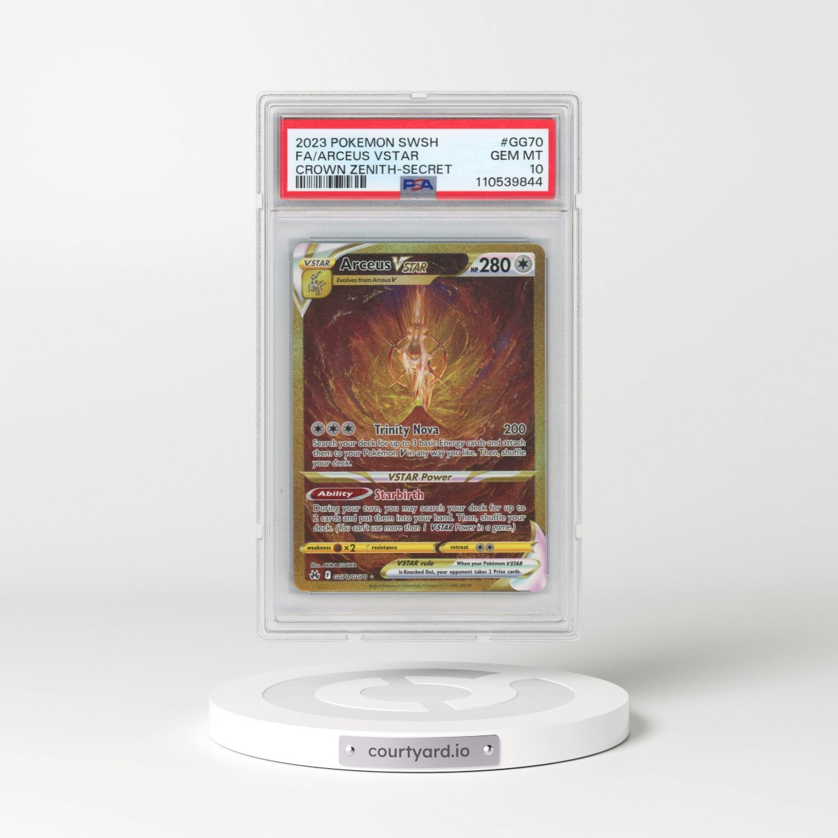 2023 Pokémon Sword and Shield Crown Zenith #GG70 Arceus Vstar - Full Art Secret (PSA 10 GEM MINT)
