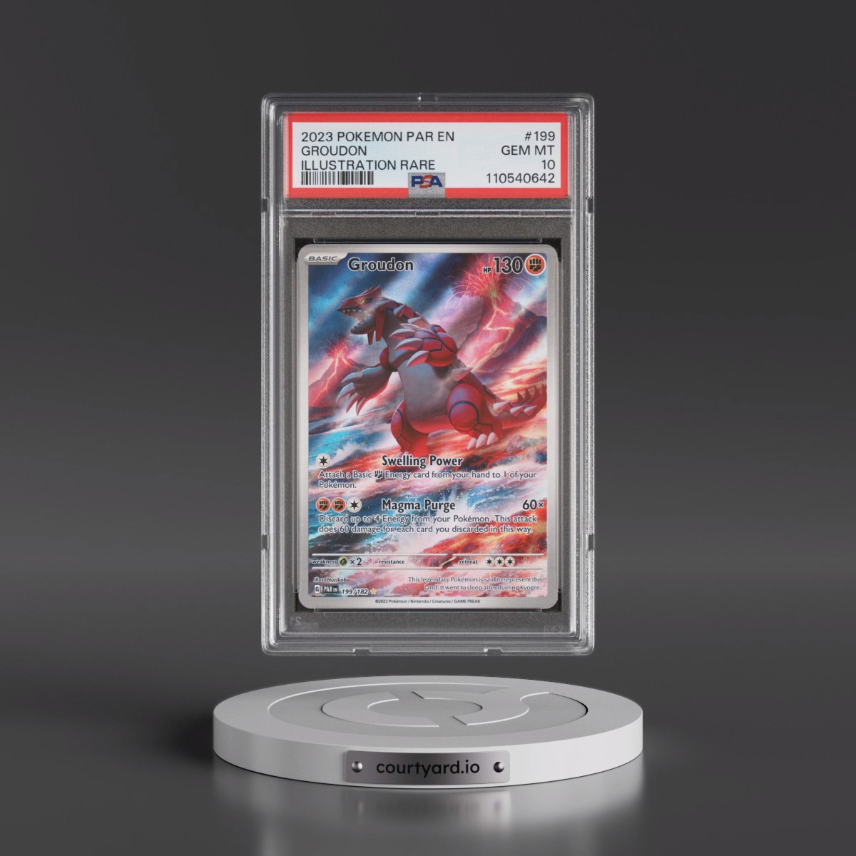 2023 Pokémon Par EN-Paradox Rift #199 Groudon - Illustration Rare (PSA 10 GEM MINT)