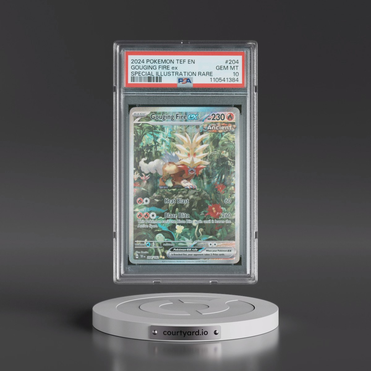 2024 Pokémon Tef EN-Temporal Forces #204 Gouging Fire EX - Holo Special Illustration Rare (PSA 10 GEM MINT)