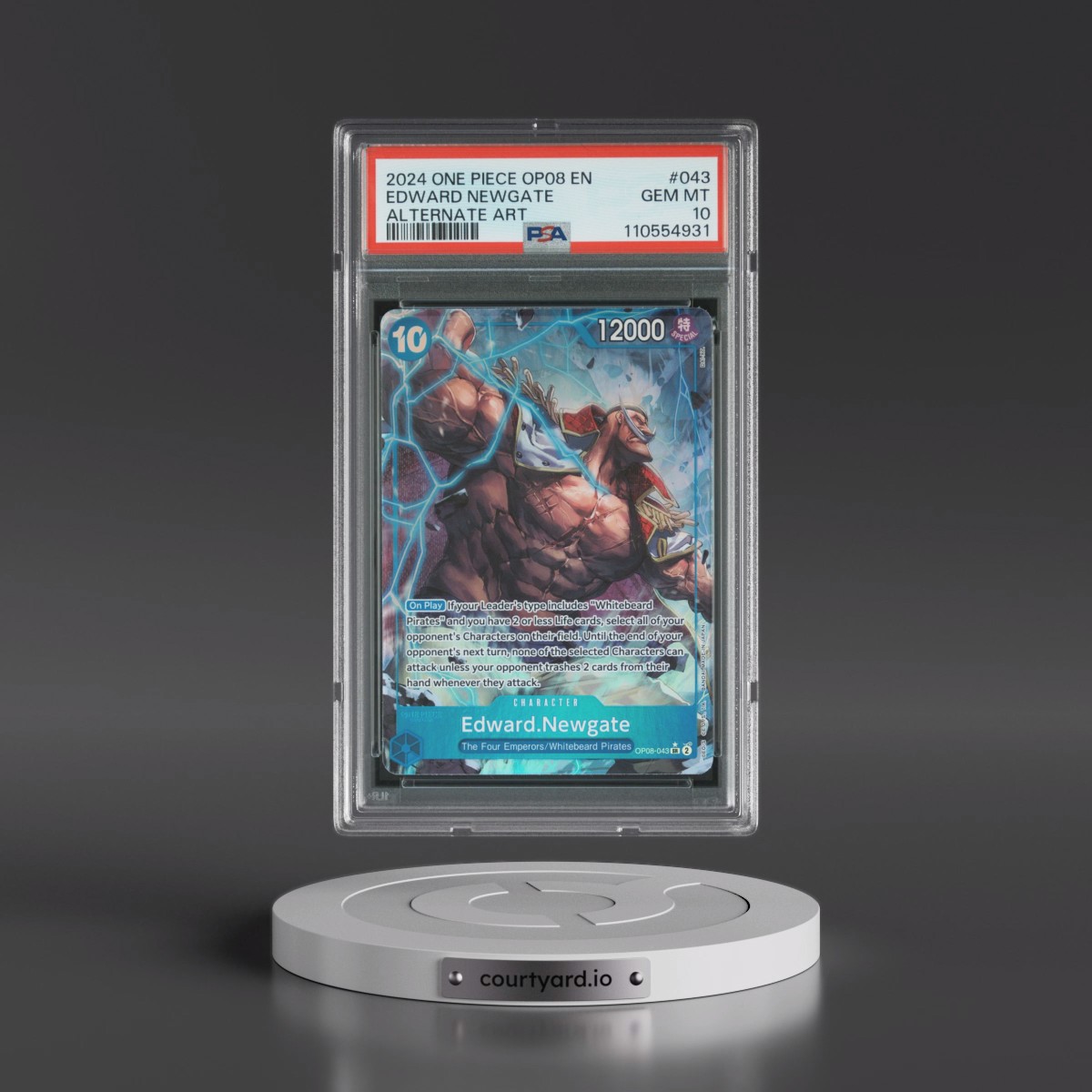 2024 One Piece OP08-Two Legends #043 Edward Newgate - Alternate Art (PSA 10 GEM MINT)