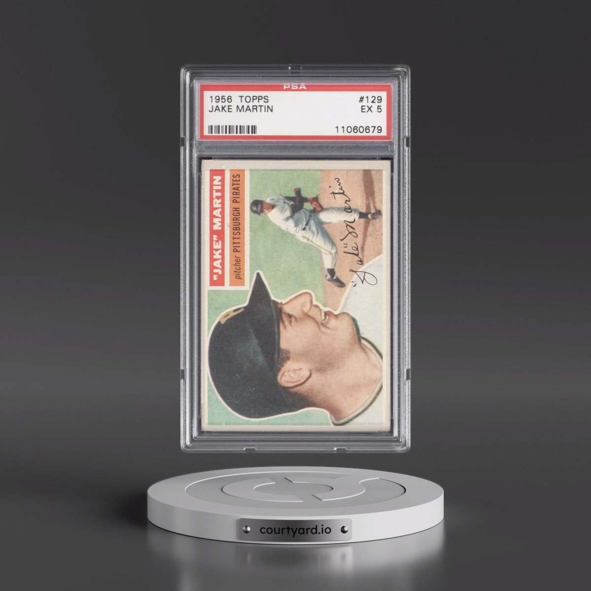 1956 Topps #129 Jake Martin - Gray Back (PSA 5 EX)