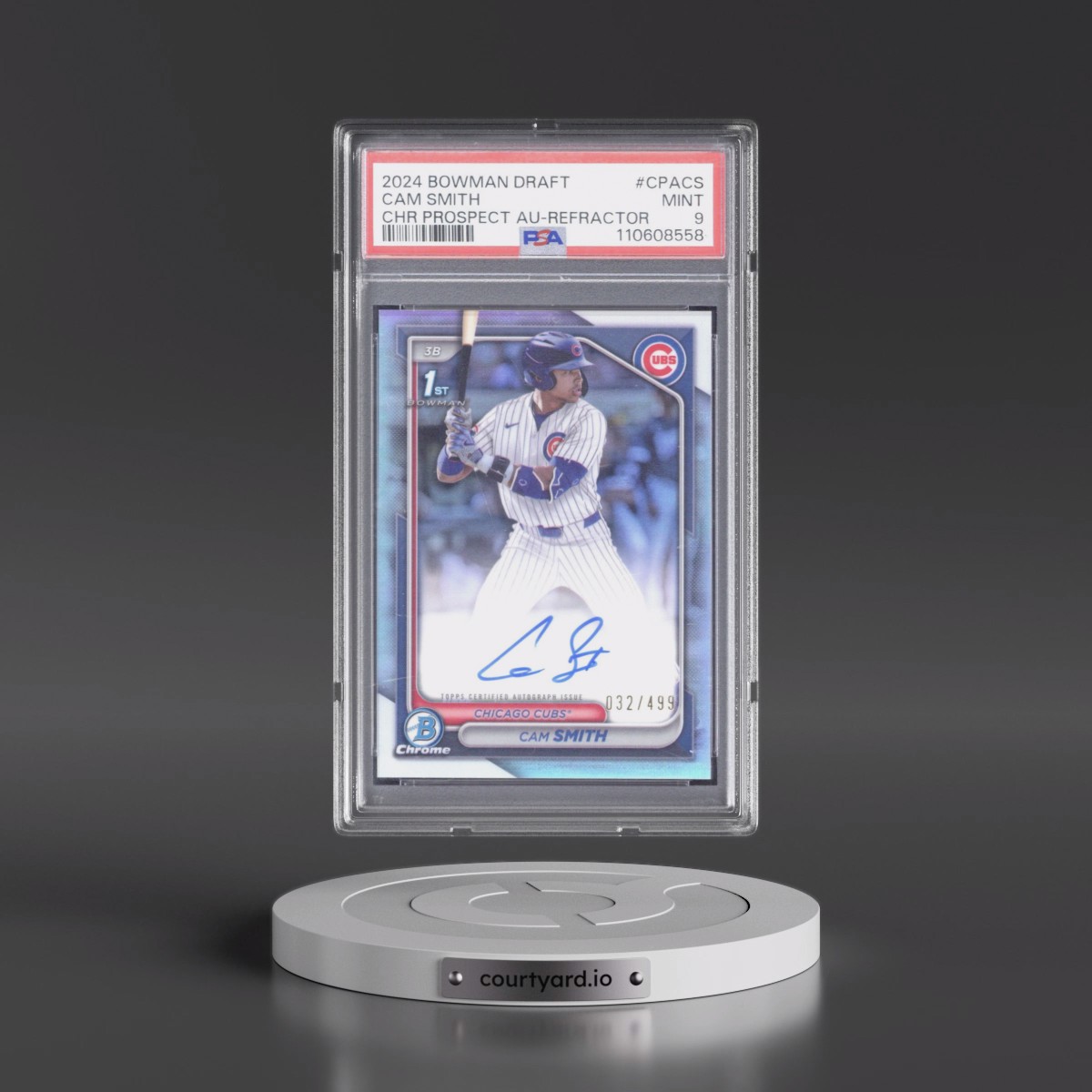2024 Bowman Draft Chrome Prospect Autographs #CPACS Cam Smith - Refractor (PSA 9 MINT)