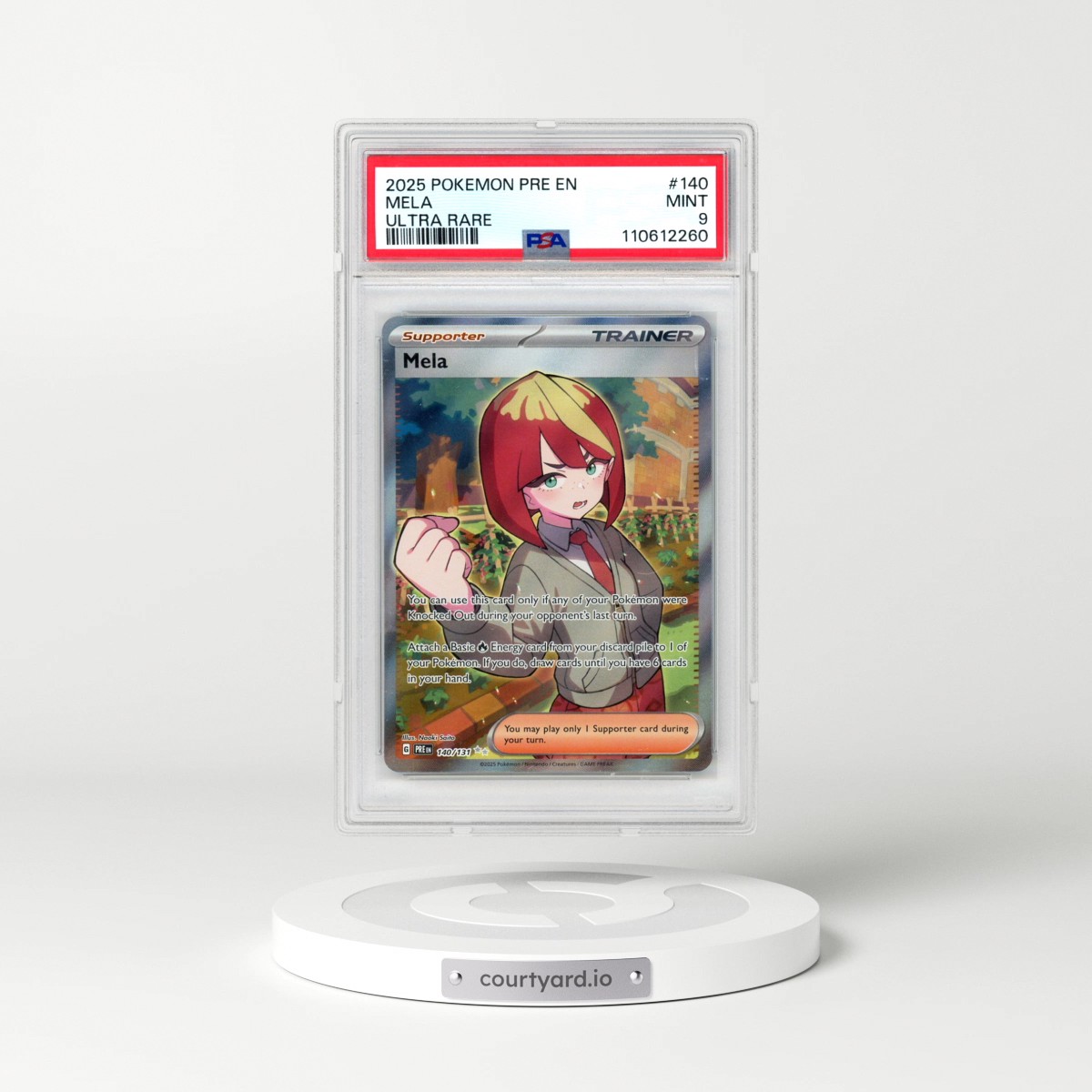 2025 Pokémon Pre EN-Prismatic Evolutions #140 Mela - Ultra Rare (PSA 9 MINT)