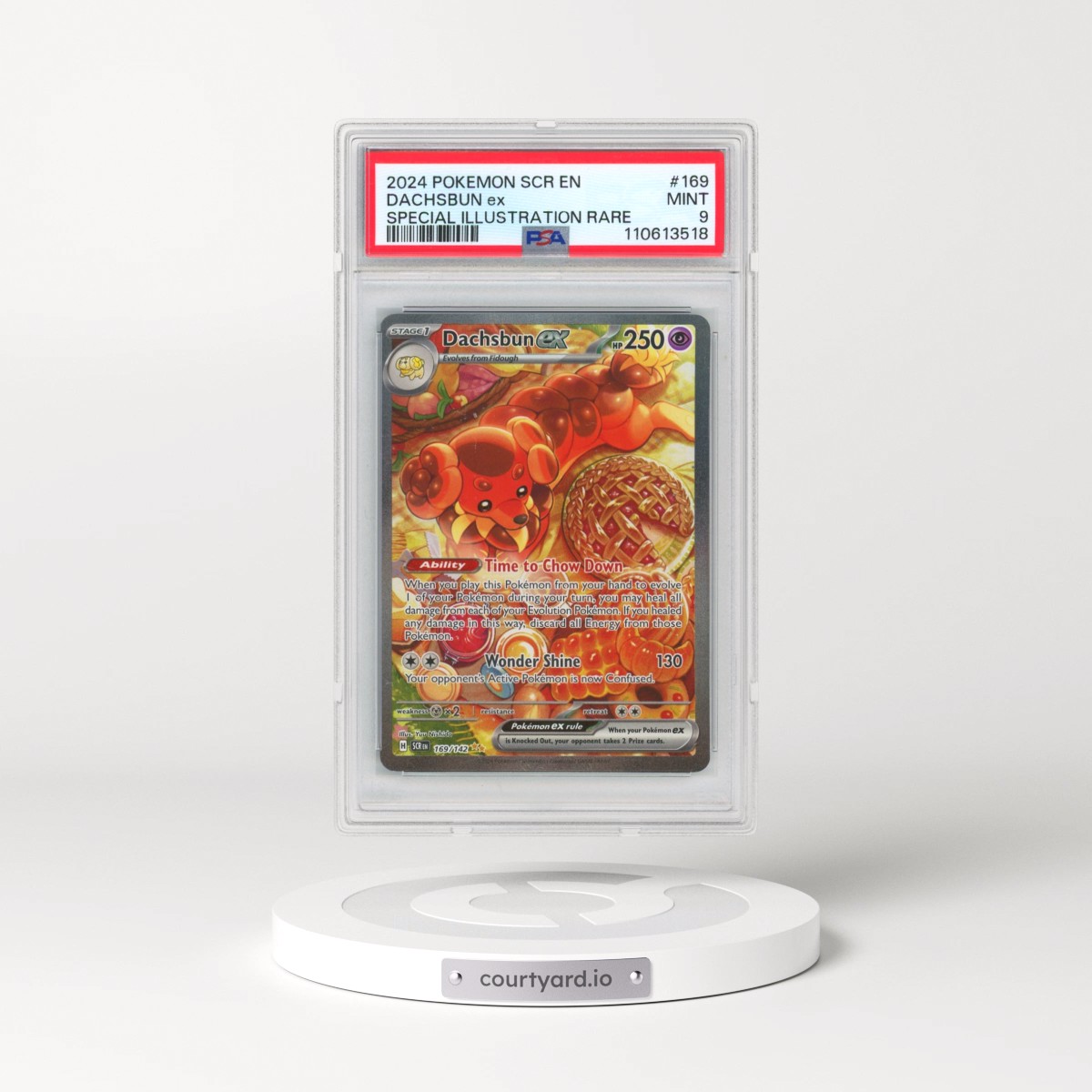 2024 Pokémon Scr EN-Stellar Crown #169 Dachsbun EX - Holo Special Illustration Rare (PSA 9 MINT)