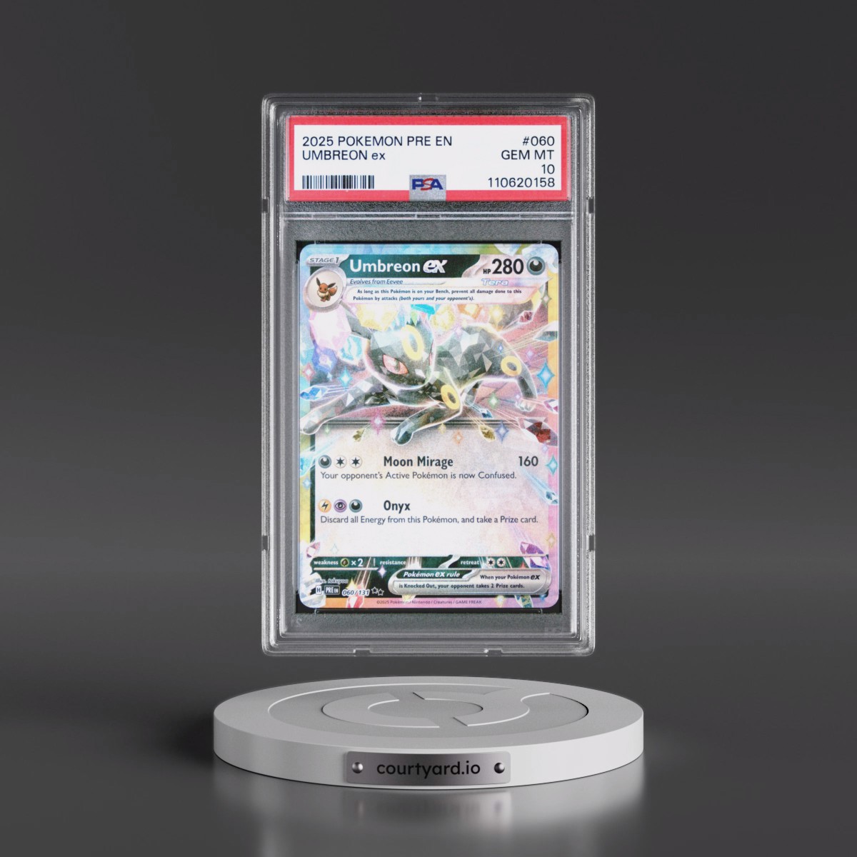 2025 Pokémon Pre EN-Prismatic Evolutions #060 Umbreon EX - Holo (PSA 10 GEM MINT)