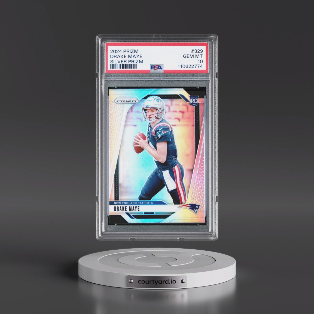 2024 Panini Prizm #329 Drake Maye - Silver Prizm (PSA 10 GEM MINT)