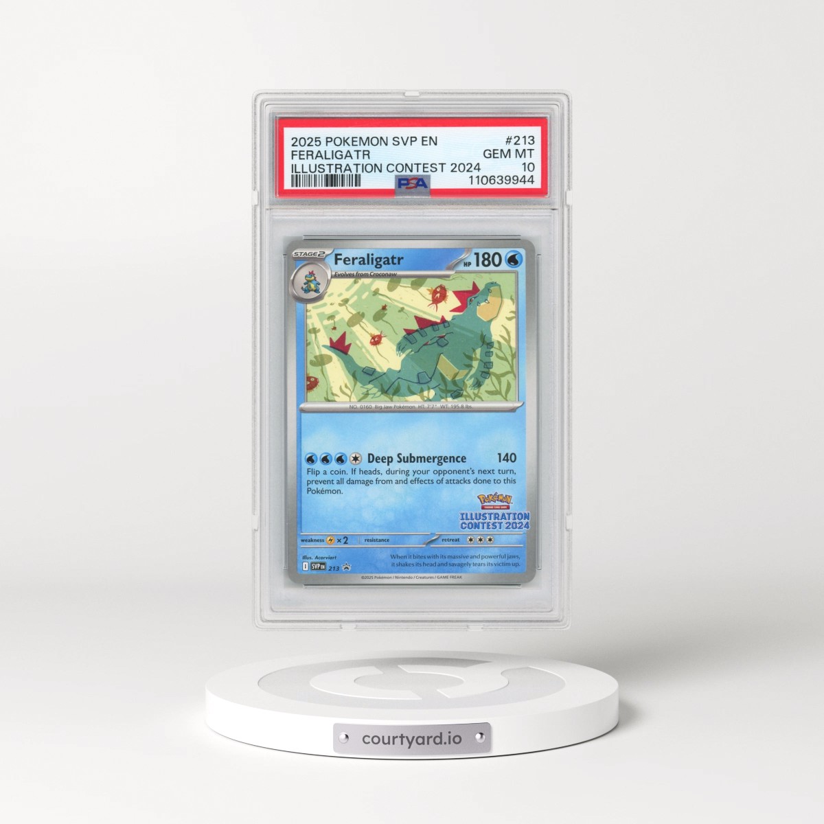 2025 Pokémon Svp EN-SV Black Star Promo #213 Feraligatr - Illustration Contest 2024 (PSA 10 GEM MINT)