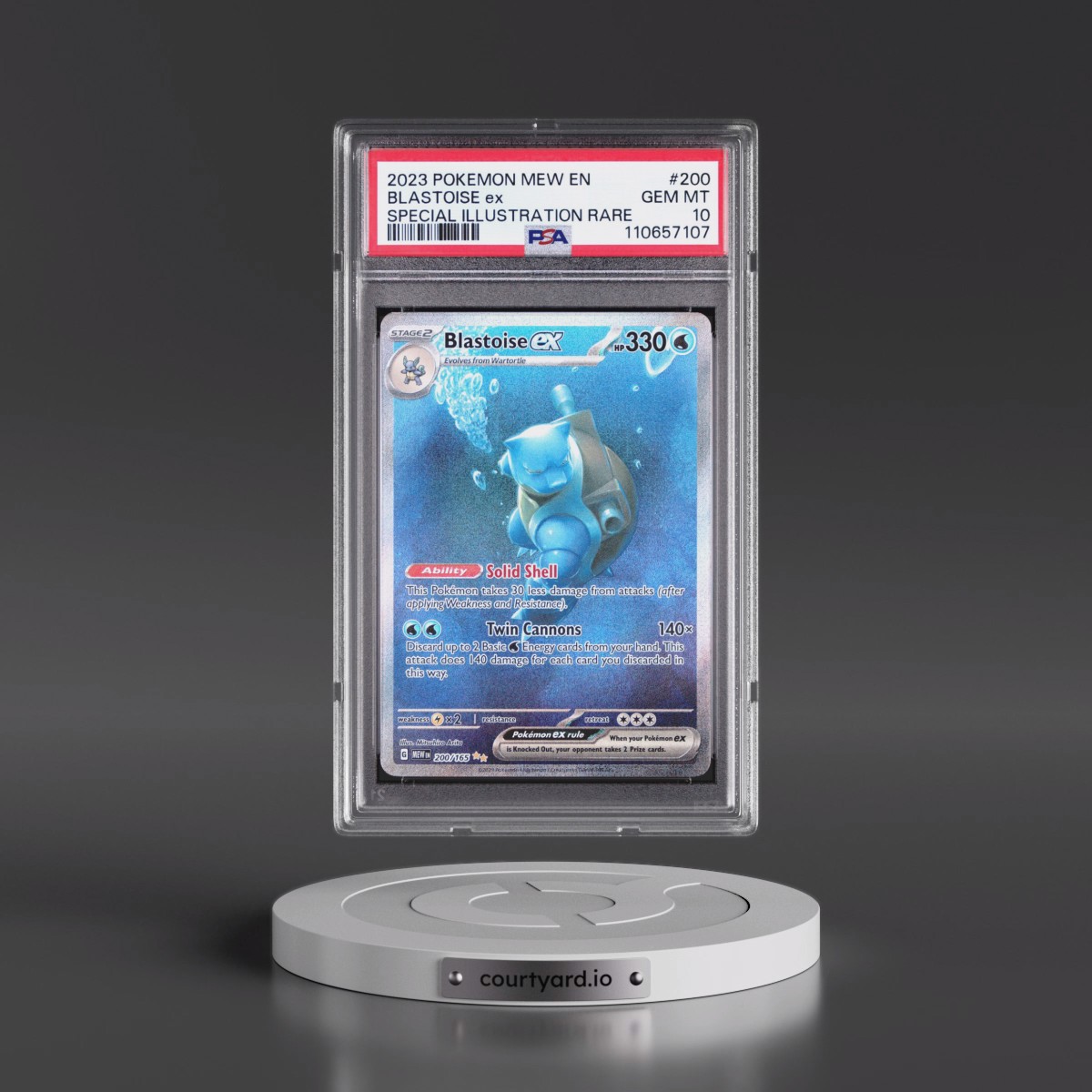 2023 Pokémon Mew EN-151 #200 Blastoise EX - Holo Special Illustration Rare (PSA 10 GEM MINT)