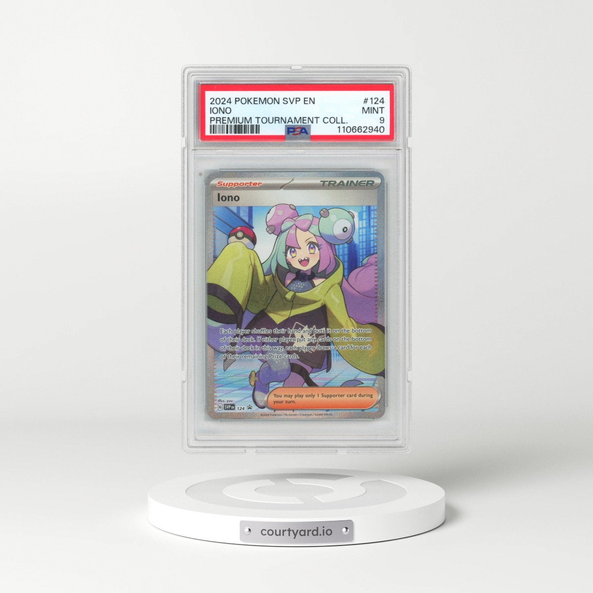 2024 Pokémon Svp EN-SV Black Star Promo #124 Iono - Iono Premium Tournament Collection (PSA 9 MINT)