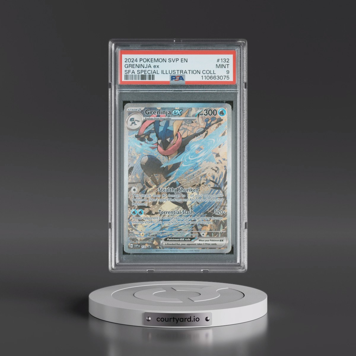 2024 Pokémon Svp EN-SV Black Star Promo #132 Greninja EX - Holo Shrouded Fable Special Illustration Collection (PSA 9 MINT)