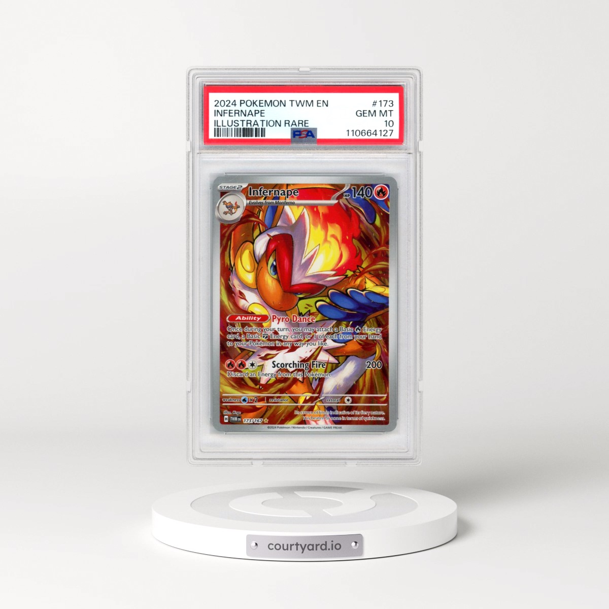 2024 Pokémon Twm EN-Twilight Masquerade #173 Infernape - Illustration Rare (PSA 10 GEM MINT)